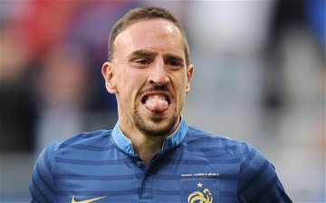 Franck Ribery biting his own tongue