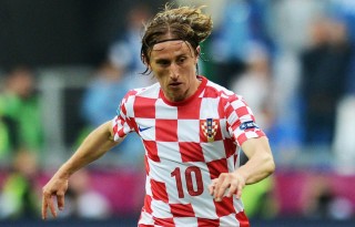 Luka Modric with Croatia home jersey for the World Cup 2014