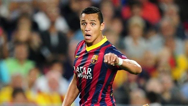 Alexis Sanchez playing for FC Barcelona