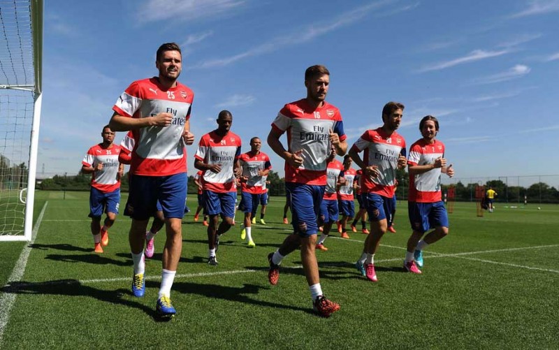 Arsenal players in the club's pre-season 2014-2015
