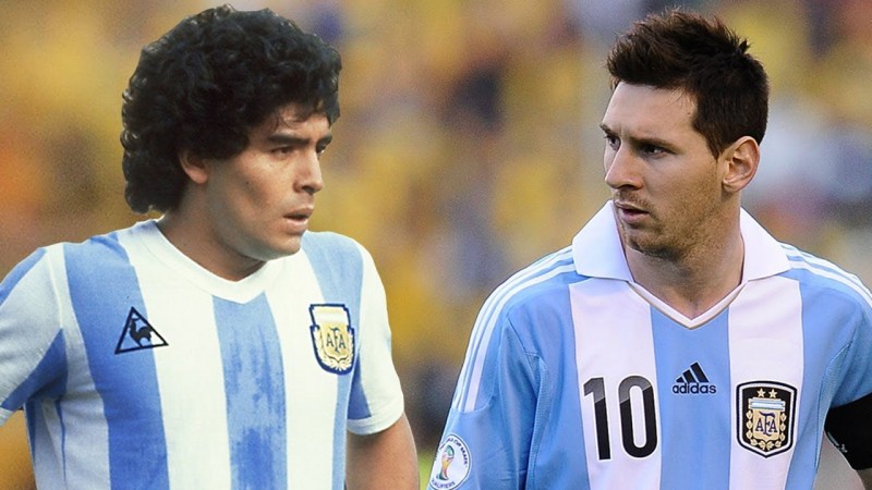Lionel Messi and Diego Armando Maradona wallpaper