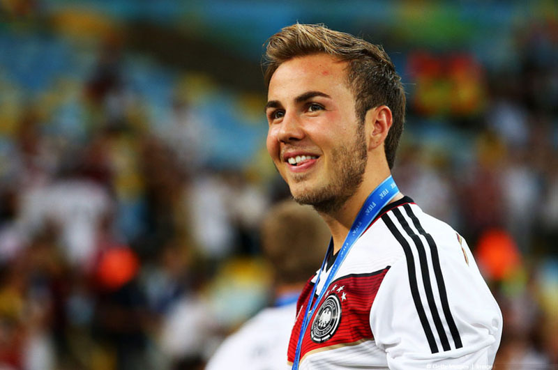 Mario Gotze smiling after becoming World Champion for Germany