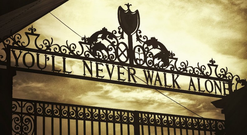 Liverpool front gate, you will never walk alone