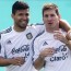Sergio Aguero and Messi in Argentina training