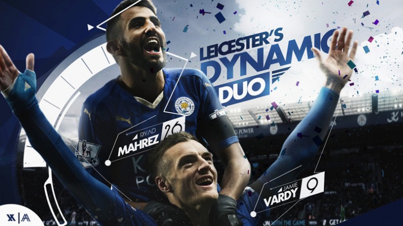 Mahrez and Vardy in Leicester City wallpaper 2015-2016