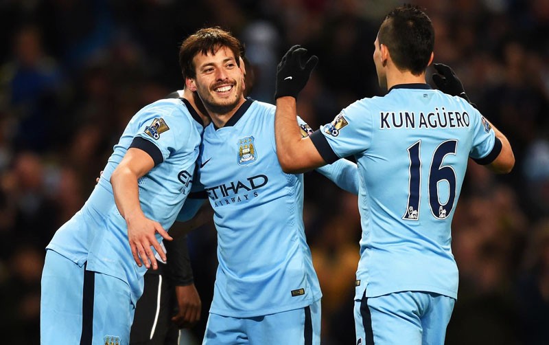 Silva and Aguero in Manchester City in 2015