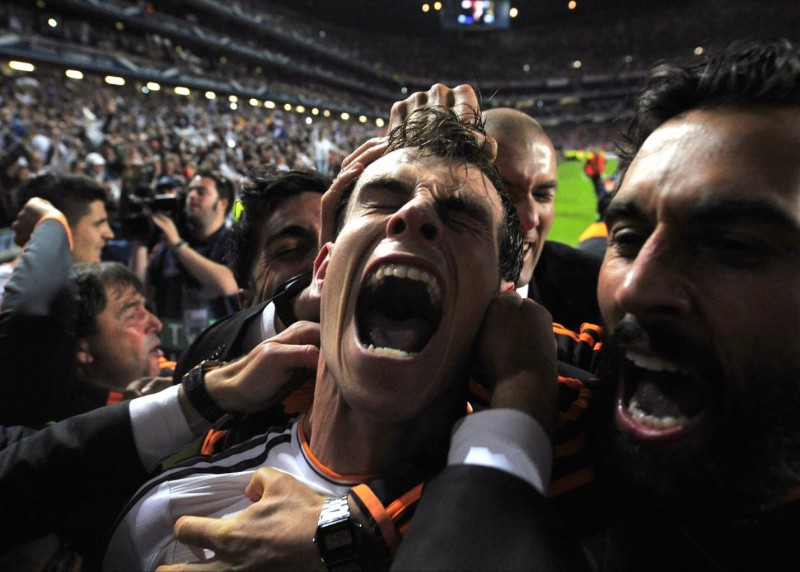 Gareth Bale extreme goal celebrations, in the Champions League Final