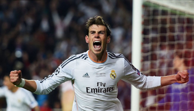 Gareth Bale goal celebration, in Real Madrid 4-1 Atletico, in the UCL final