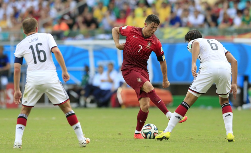 Cristiano Ronaldo showboating in the Portugal vs Germany, in the FIFA World Cup 2014