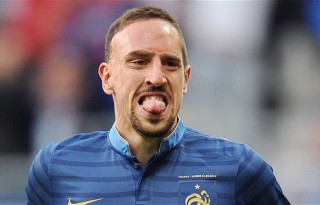 Franck Ribery biting his own tongue