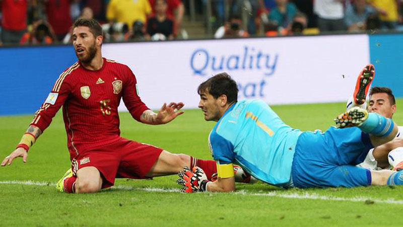 Sergio Ramos and Iker Casillas, in Spain's FIFA World Cup 2014