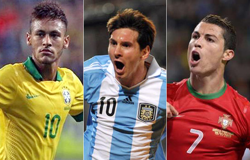 World Cup stars Neymar, Messi and Ronaldo