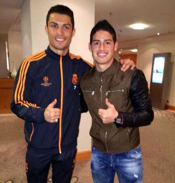 Cristiano Ronaldo photo next to James Rodríguez