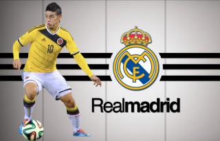 James Rodríguez in a Real Madrid wallpaper