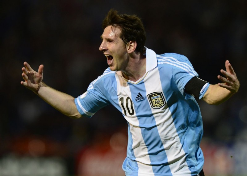 Lionel Messi with the Argentina National Team in the World Cup