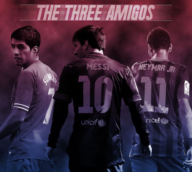 Luis Suárez, Lionel Messi and Neymar - FC Barcelona wallpaper 2014-2015