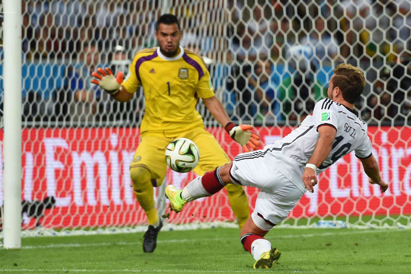 Mario Gotze goal in Germany 1-0 Argentina, in the 2014 FIFA World Cup final