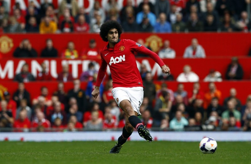 Marouane Fellaini playing for Manchester United