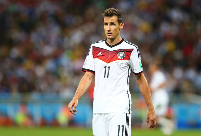Miroslav Klose in Germany vs Argentina, in the FIFA World Cup final in 2014
