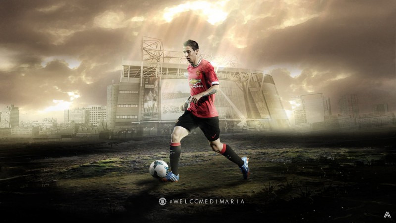 Angel Di María wallpaper, wearing Manchester United's jersey