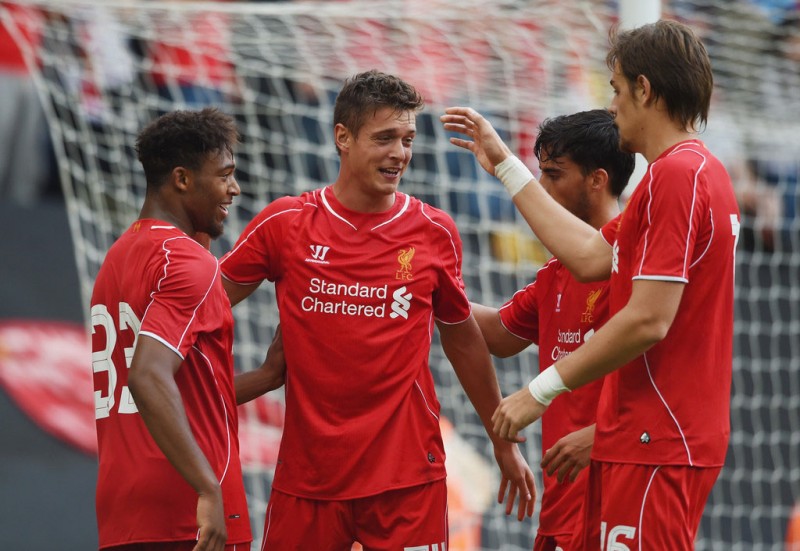 Liverpool players during a match in the 2014-2015 pre-season