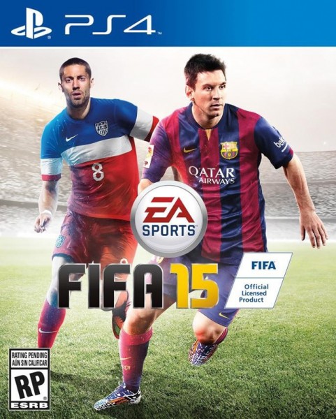 FIFA 15 PS4 box cover with Dempsey and Messi