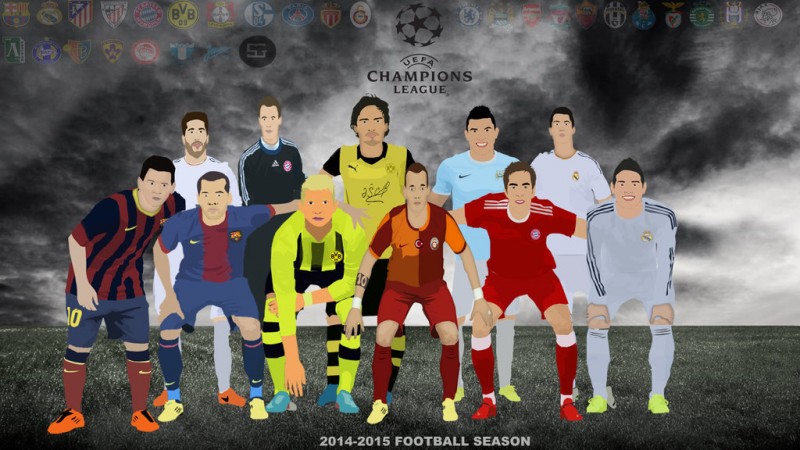 UEFA Champions League 2014-15 cartoon wallpaper