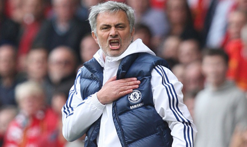 José Mourinho showing his love for Chelsea FC