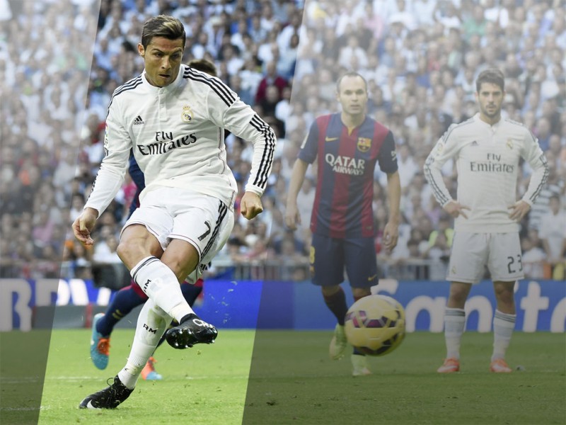 Cristiano Ronaldo goal in Real Madrid vs Barcelona, in 2014-2015