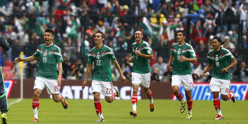 Mexico players celebrations after the game against New Zealand