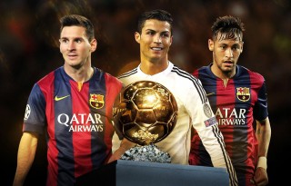 The 2015 FIFA Ballon d'Or nominees, Messi, Ronaldo and Neymar
