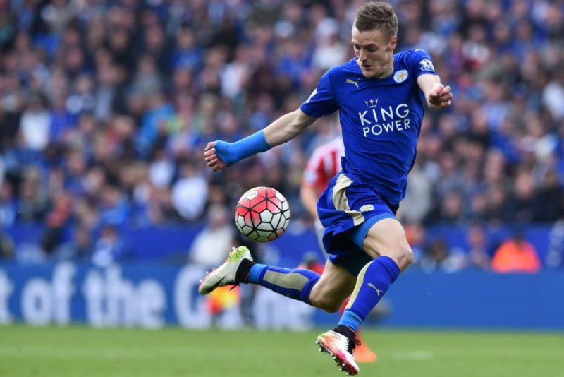 Jamie Vardy in Leicester in 2016