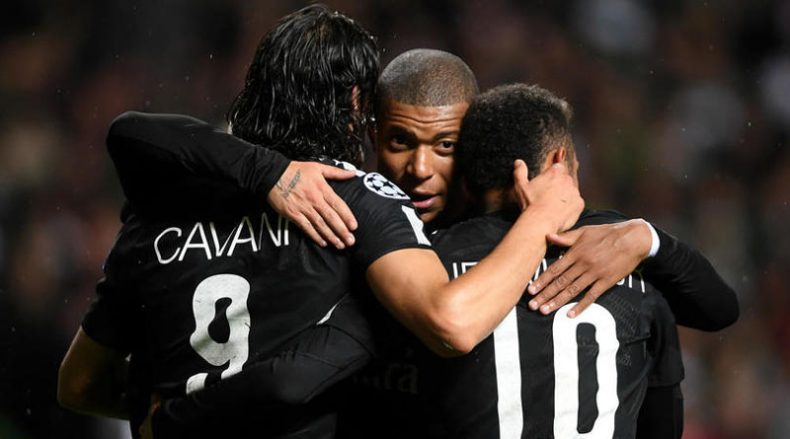 Cavani, Mbappé and Neymar Jr in PSG