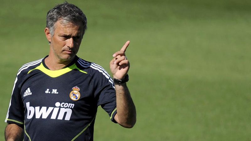 José Mourinho in a Real Madrid training