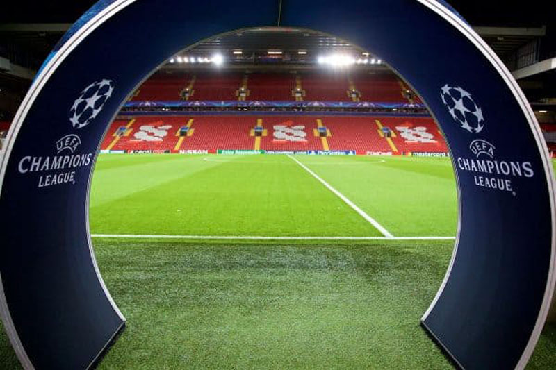 UEFA Champions League pitch entrance, at Anfield Road